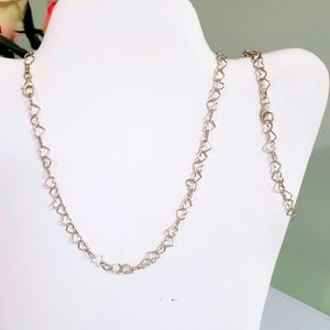 Sterling silver Italy vintage heart link SET necklace and bracelet 😍